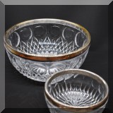 G20. 2 Crystal bowls with silverplate rims. Made in Italy. 8.5”w and 5”w - $$10/$6 